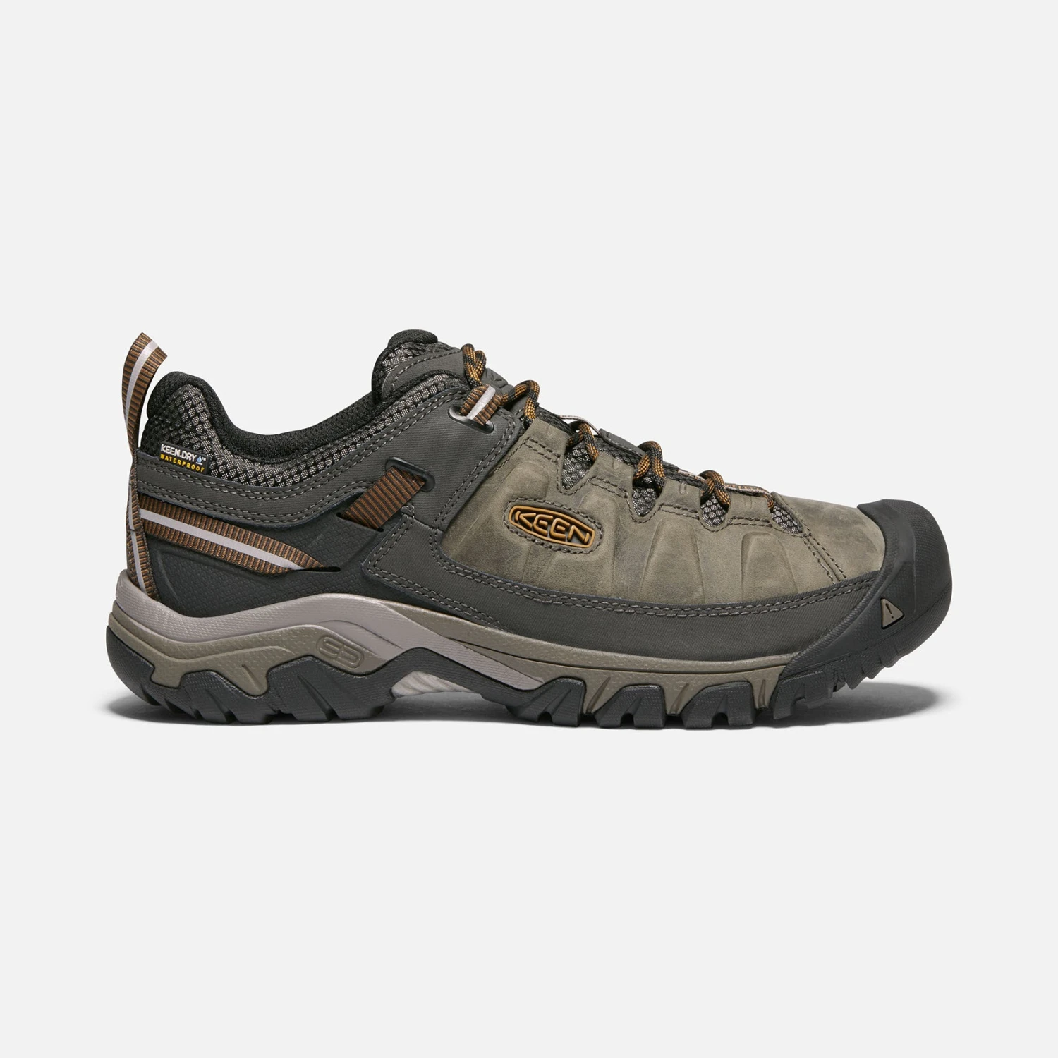 Keen Men's Targhee III Leather Waterproof Hiking Shoe - Black Olive/Golden Brown - Regular (D)