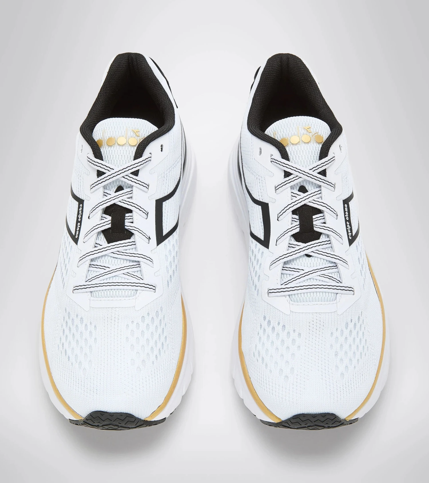 Diadora Men's Equipe Atomo Running Shoe - White/Gold/Black - Regular (D) - Image 3