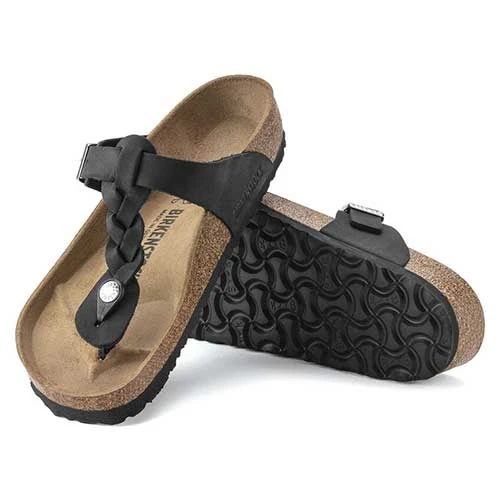 Birkenstock Gizeh Braid Suede Black Oil Leather- Regular/Wide - Image 6