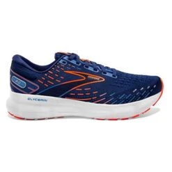 BROOKS Men's Glycerin 20 Running Shoe - Blue Depths/Palace Blue/Orange - Regular (D)