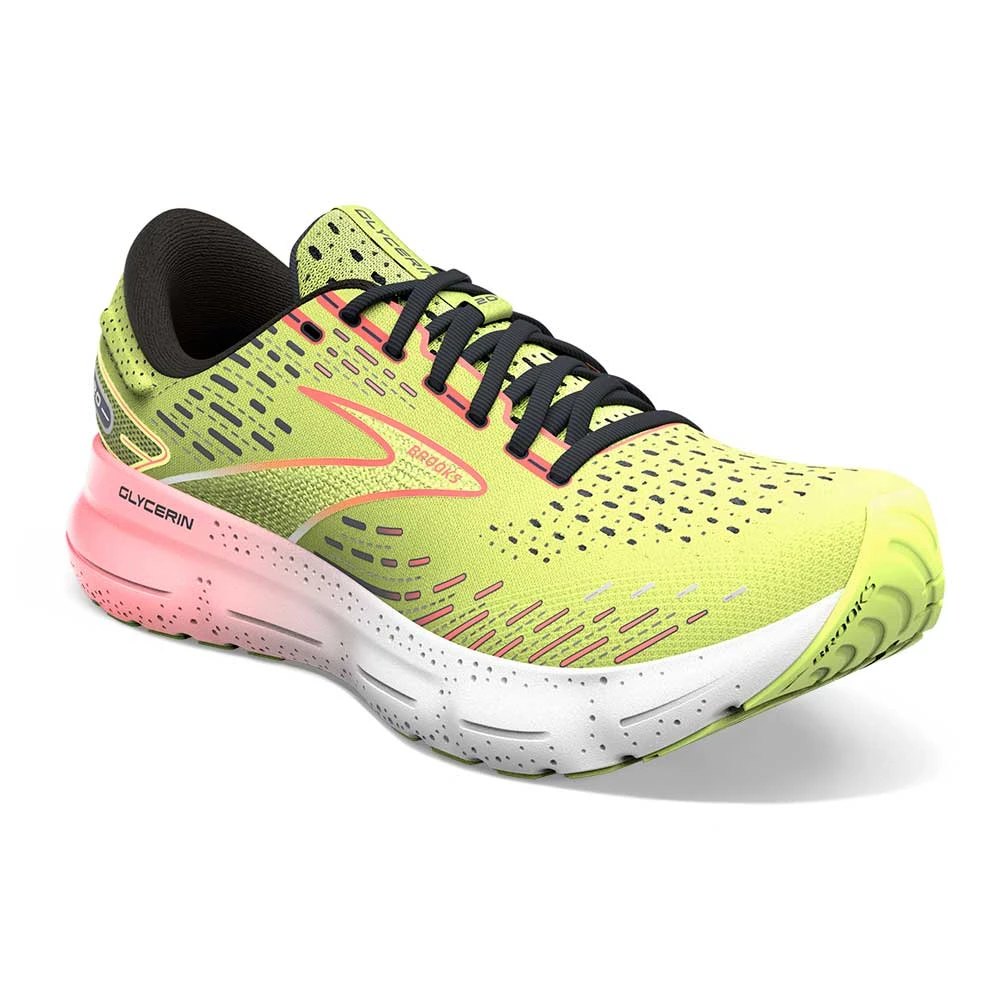 BROOKS Men's Glycerin 20 Running Shoe - Lime/Red/Ebony - Regular (D) - Image 2