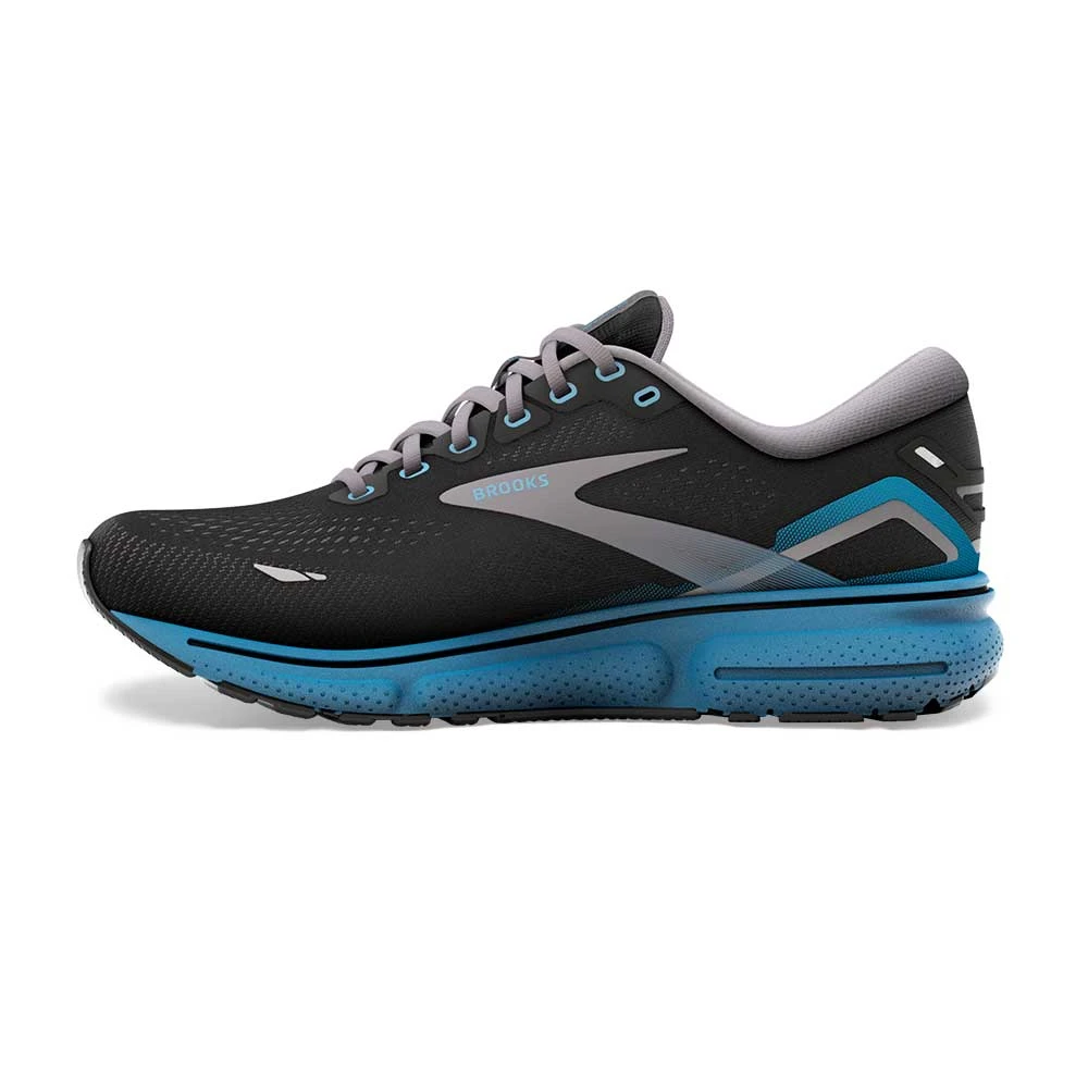 BROOKS Men's Ghost 15 Running Shoe- Black/Blackened Pearl/Blue- Regular (D) - Image 5
