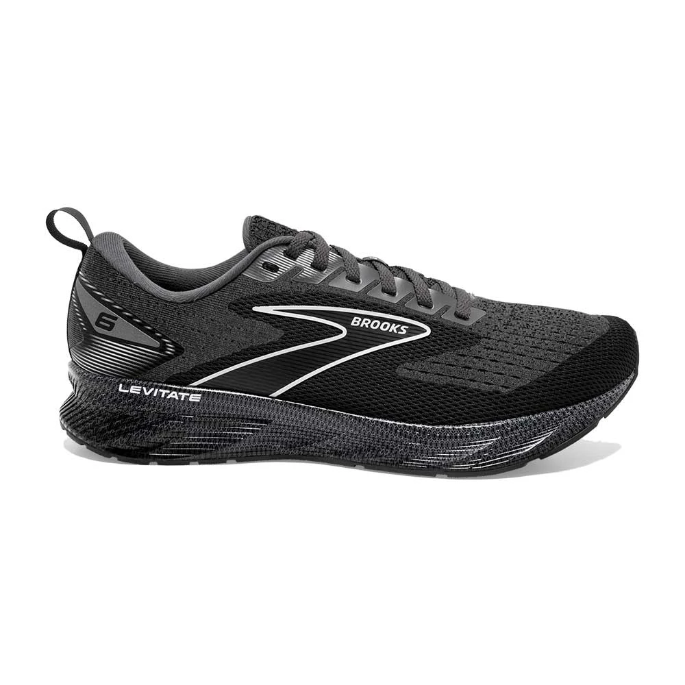 BROOKS Men's Levitate 6 Running Shoe- Blackened Pearl/Ebony/White- Regular (D)