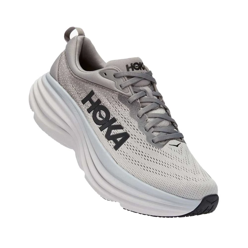 Hoka Men's Bondi 8 Running Shoes- Sharkskin/Harbor Mist- Regular (D) - Image 3