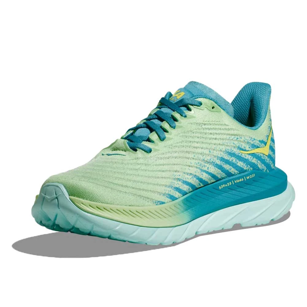 Hoka Men's Mach 5 Running Shoe - Lime Glow/Ocean Mist - Regular (D) - Image 2