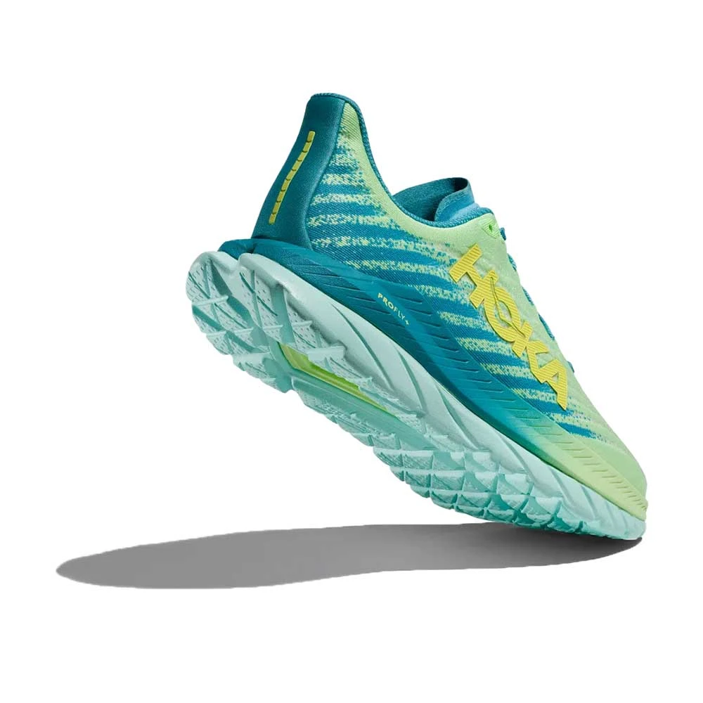 Hoka Men's Mach 5 Running Shoe - Lime Glow/Ocean Mist - Regular (D) - Image 4