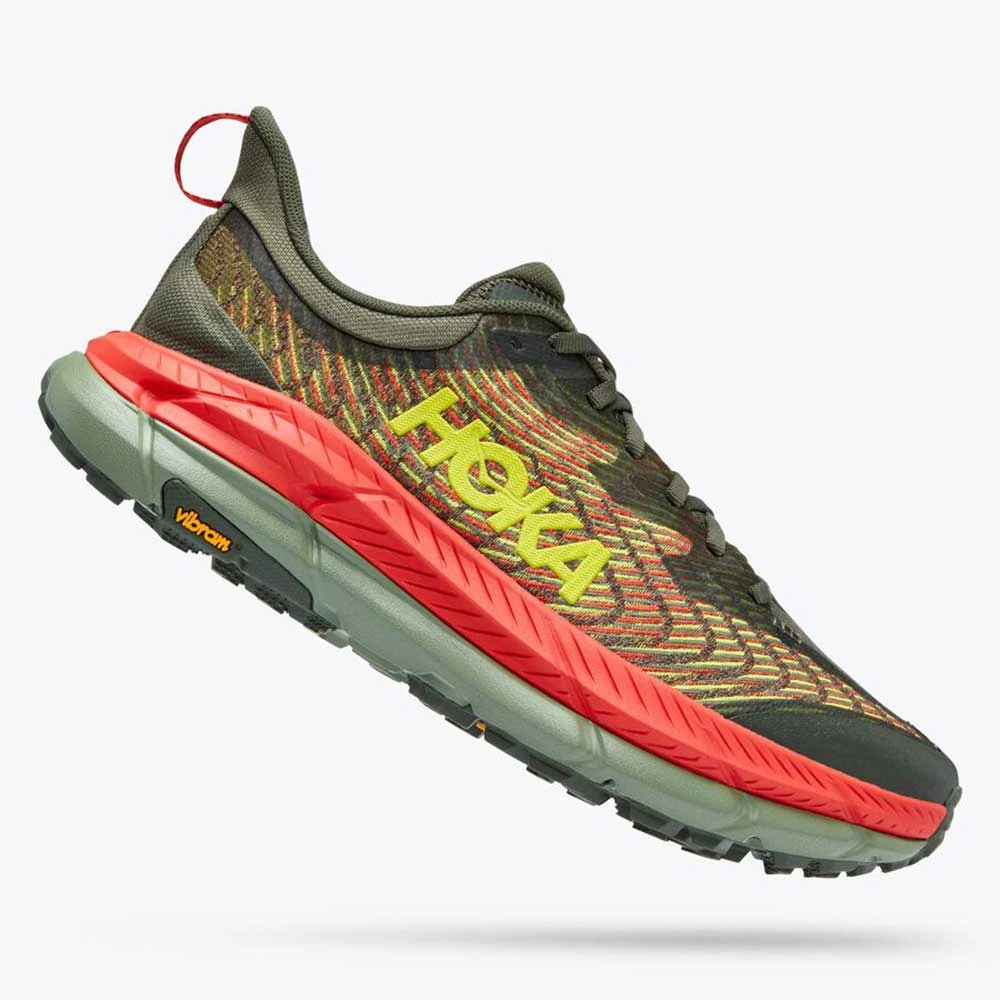 Hoka Men's Mafate Speed 4 Trail Shoe - Thyme/Fiesta- Regular (D) - Image 2