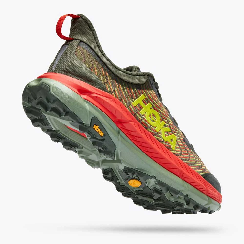 Hoka Men's Mafate Speed 4 Trail Shoe - Thyme/Fiesta- Regular (D) - Image 4