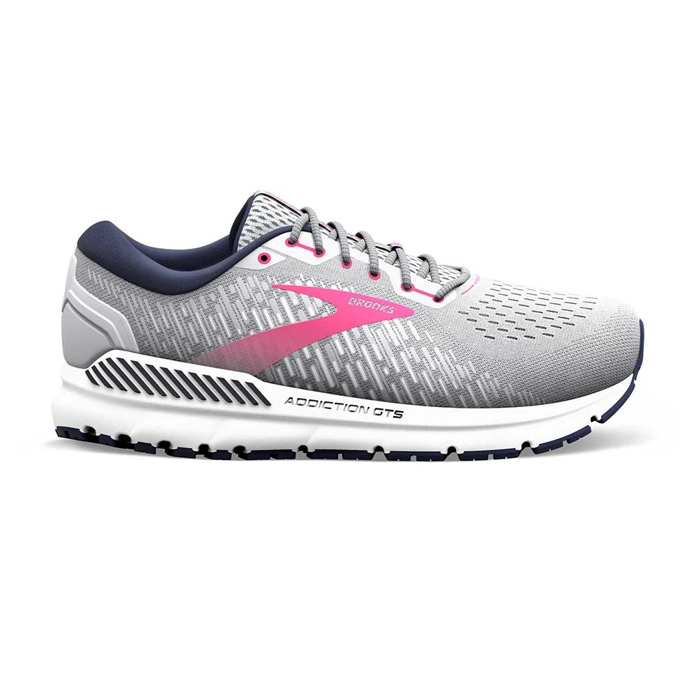 BROOKS Women's Addiction GTS 15 Running Shoe - Oyster/Peacoat/Lilac Rose - Regular (B)