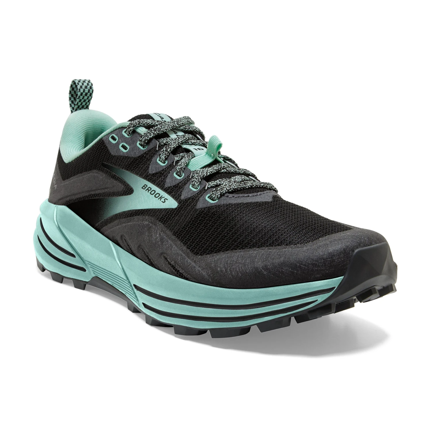 BROOKS Women's Cascadia 16 Trail Running Shoes - Black/Ebony/Yucca - Regular (B) - Image 3
