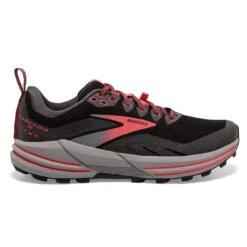 BROOKS Women's Cascadia 16 GoreTEX Trail Running Shoe - Black/Blackened Pearl/Coral - Regular (B)