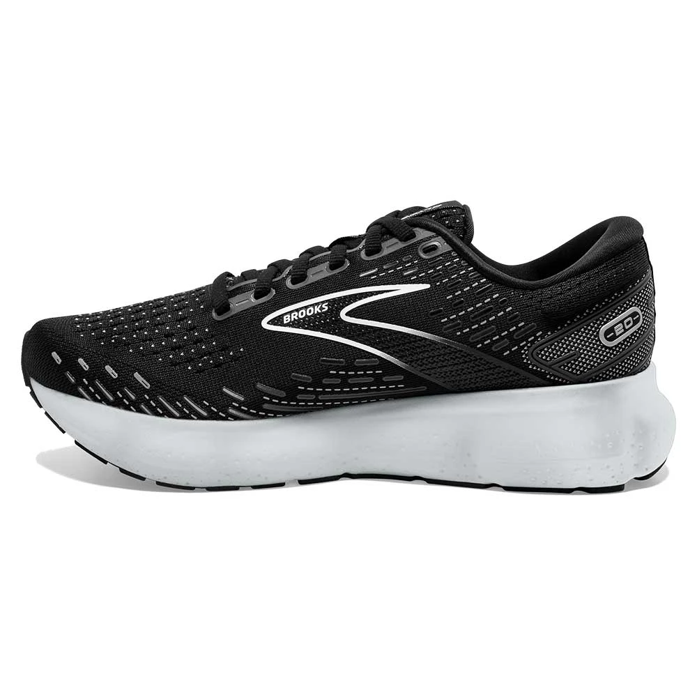 BROOKS Women's Glycerin 20 Running Shoe - Black/White/Alloy - Wide (D) - Image 3