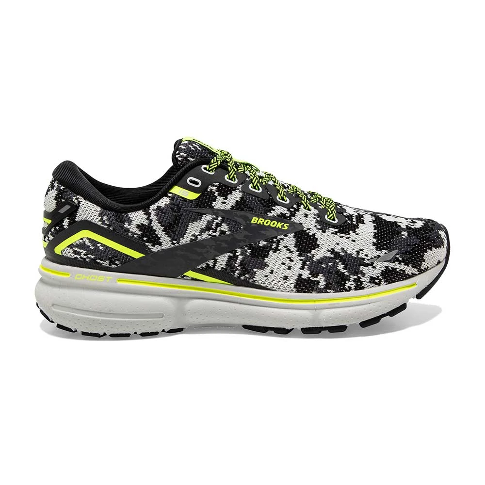 BROOKS Women's Ghost 15 Camo Running Shoe - Black/Ebony/Nightlife - Regular (B)