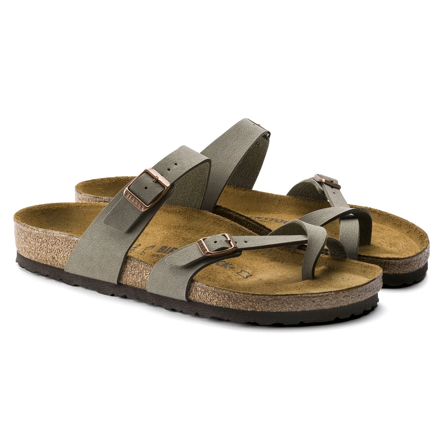 Birkenstock Mayari Cork Stone Birko-Flor Nubuck Sandal- Regular/Wide - Image 3