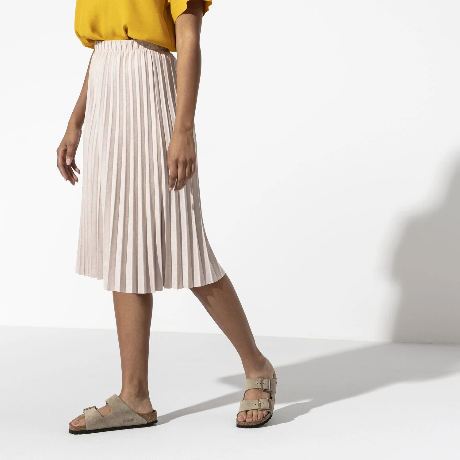 Birkenstock Arizona Soft Footbed Taupe Suede Leather Sandal - Taupe- Regular/Wide - Image 6