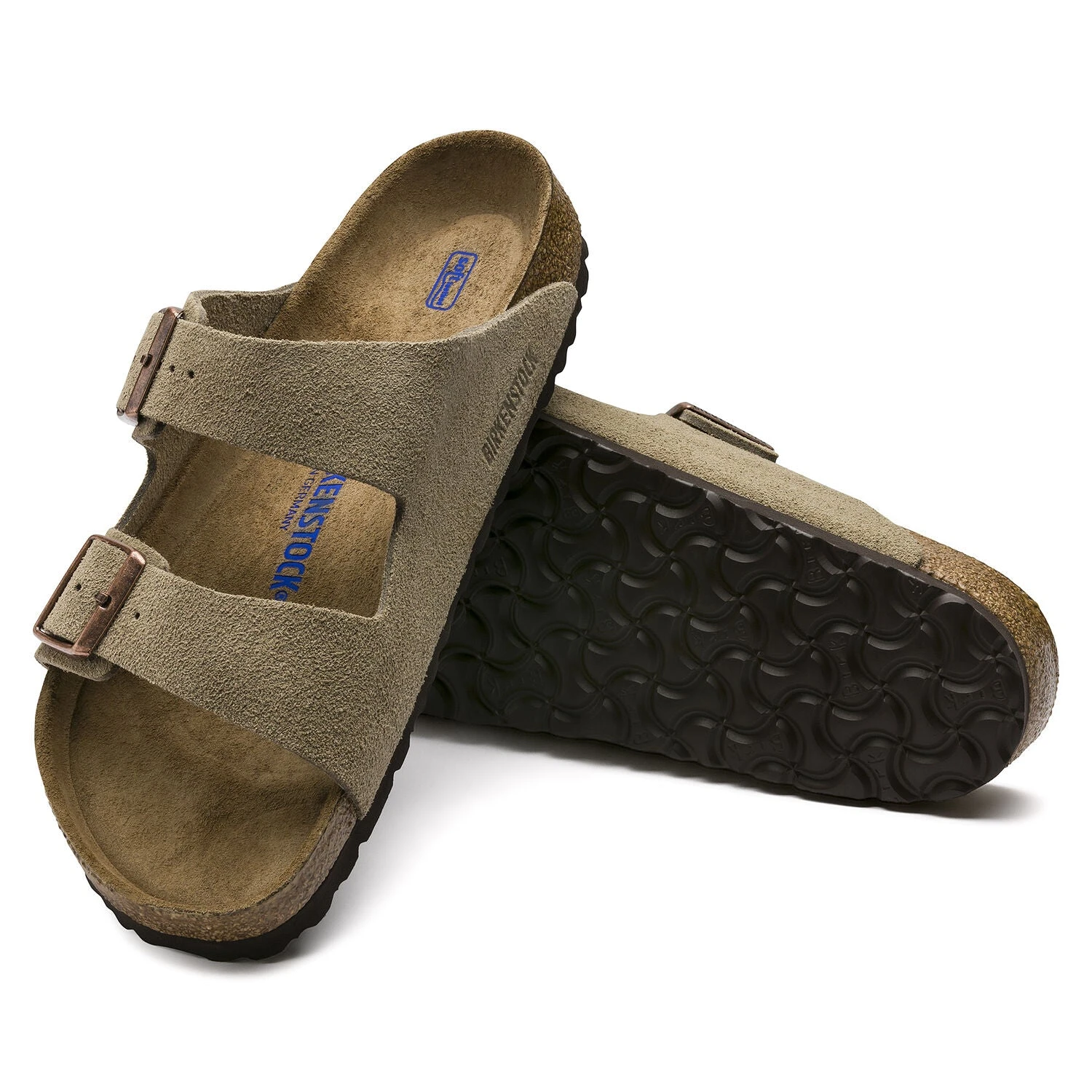 Birkenstock Arizona Soft Footbed Taupe Suede Leather Sandal - Taupe- Regular/Wide - Image 4