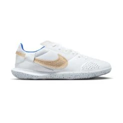 Unisex Nike Streetgato IC Soccer Shoes- White/Metallic Gold/Hyper Royal - Regular (D)