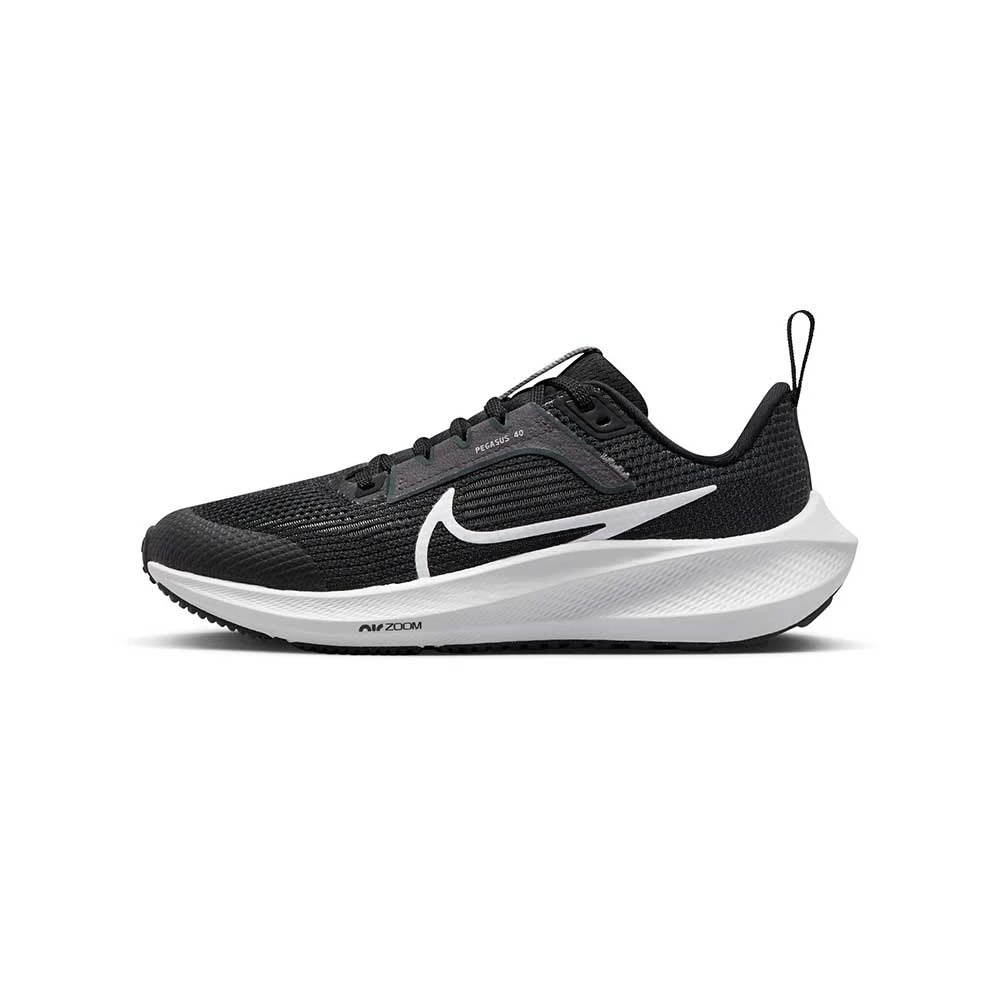 Nike Youth Pegasus 40 Running Shoe- Black/White/Iron Grey - Image 2