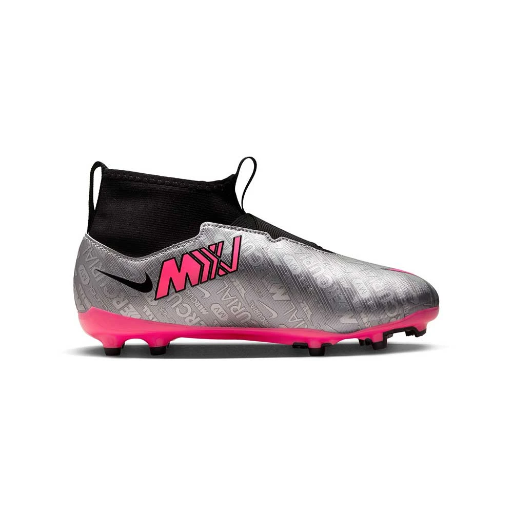 Nike Jr. Zoom Mercurial Superfly 9 Academy XXV MG Soccer Cleats- Metallic Silver/Hyper Pink- Regular (D)