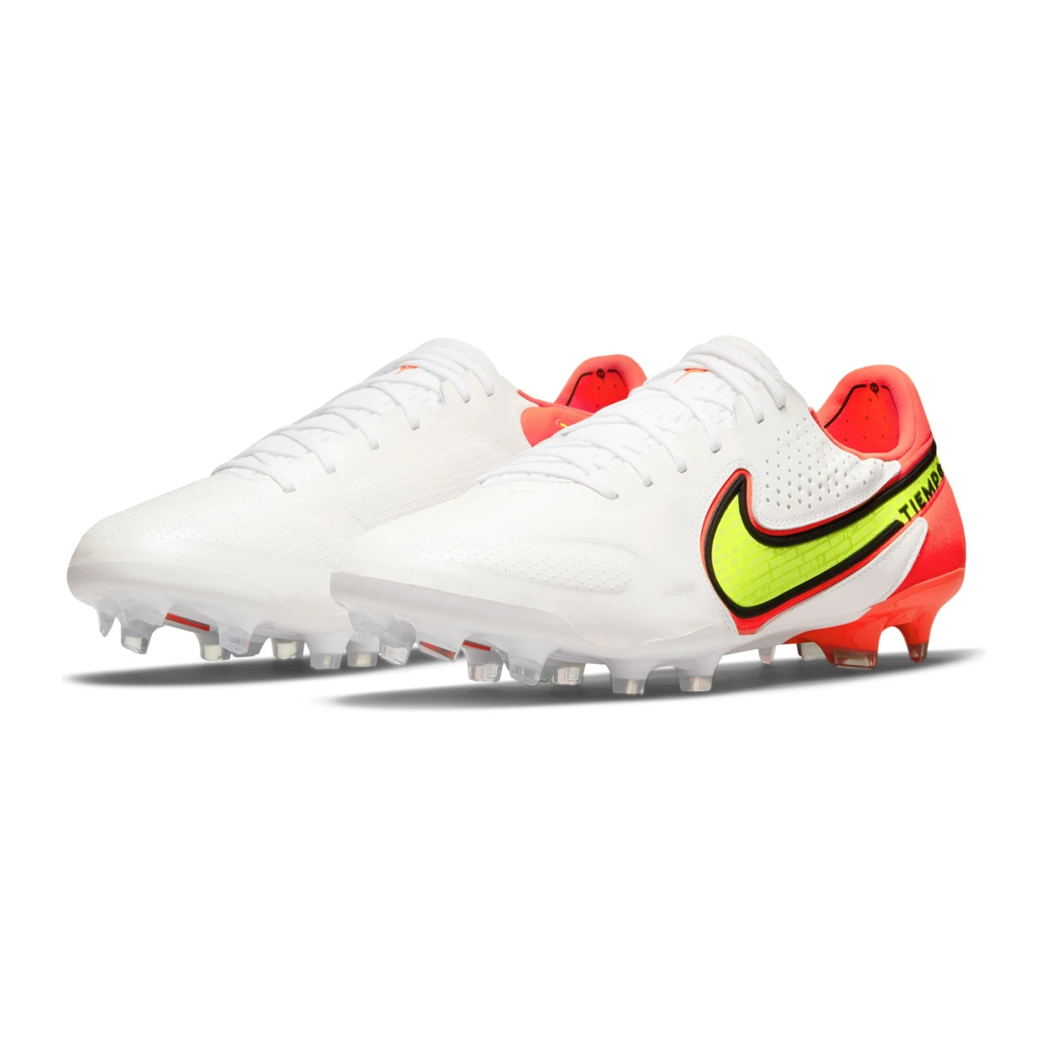 Nike Unisex Tiempo Legend 9 Elite FG Soccer Shoe - White/Volt/Bright Crimson - Regular (D) - Image 4