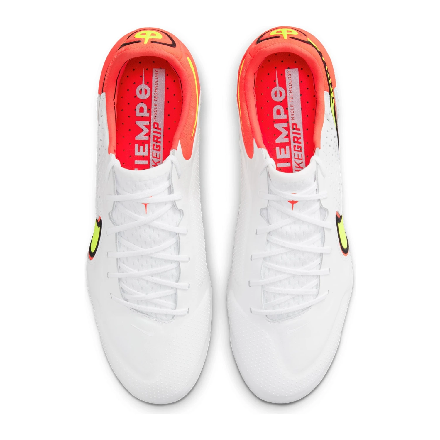 Nike Unisex Tiempo Legend 9 Elite FG Soccer Shoe - White/Volt/Bright Crimson - Regular (D) - Image 5
