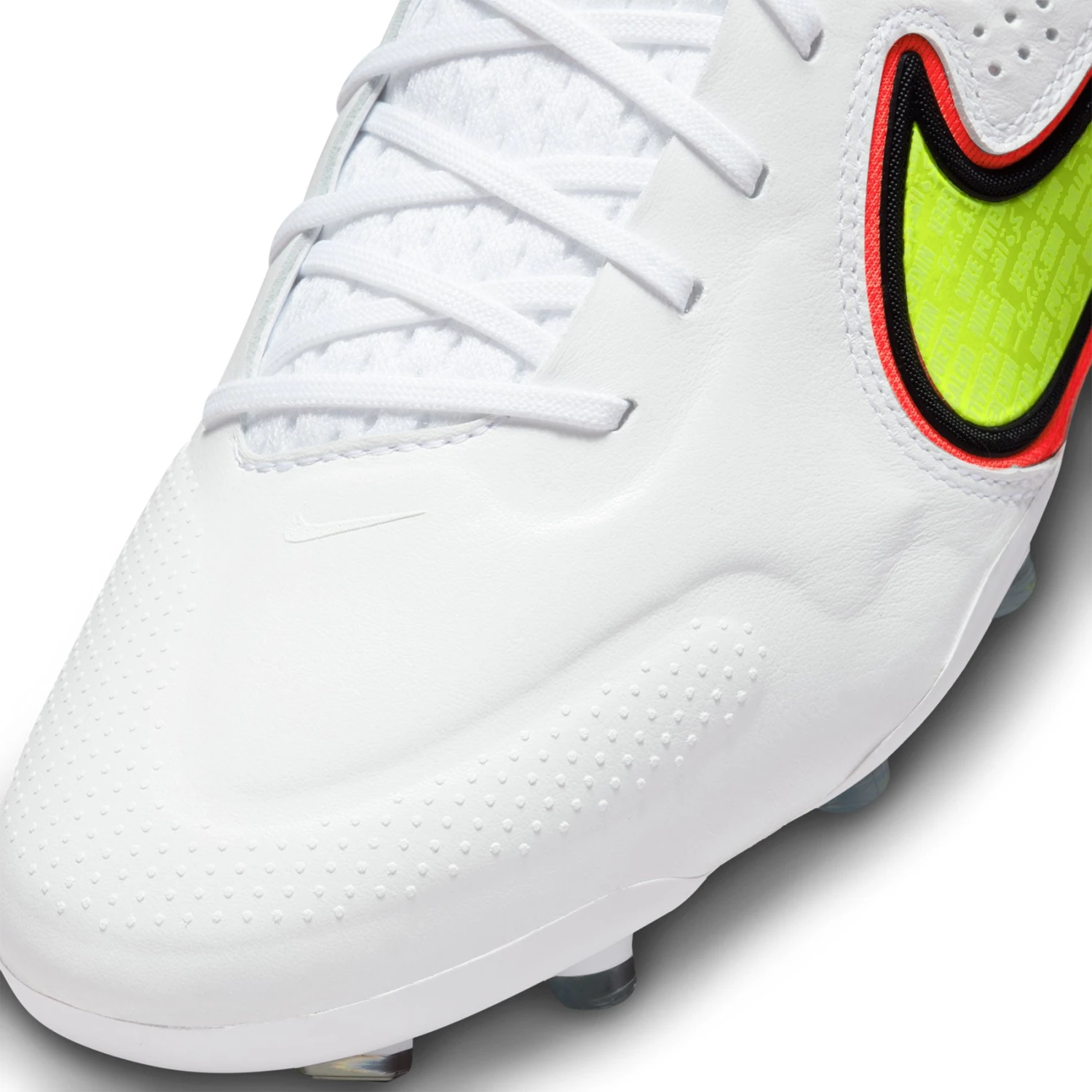 Nike Unisex Tiempo Legend 9 Elite FG Soccer Shoe - White/Volt/Bright Crimson - Regular (D) - Image 8
