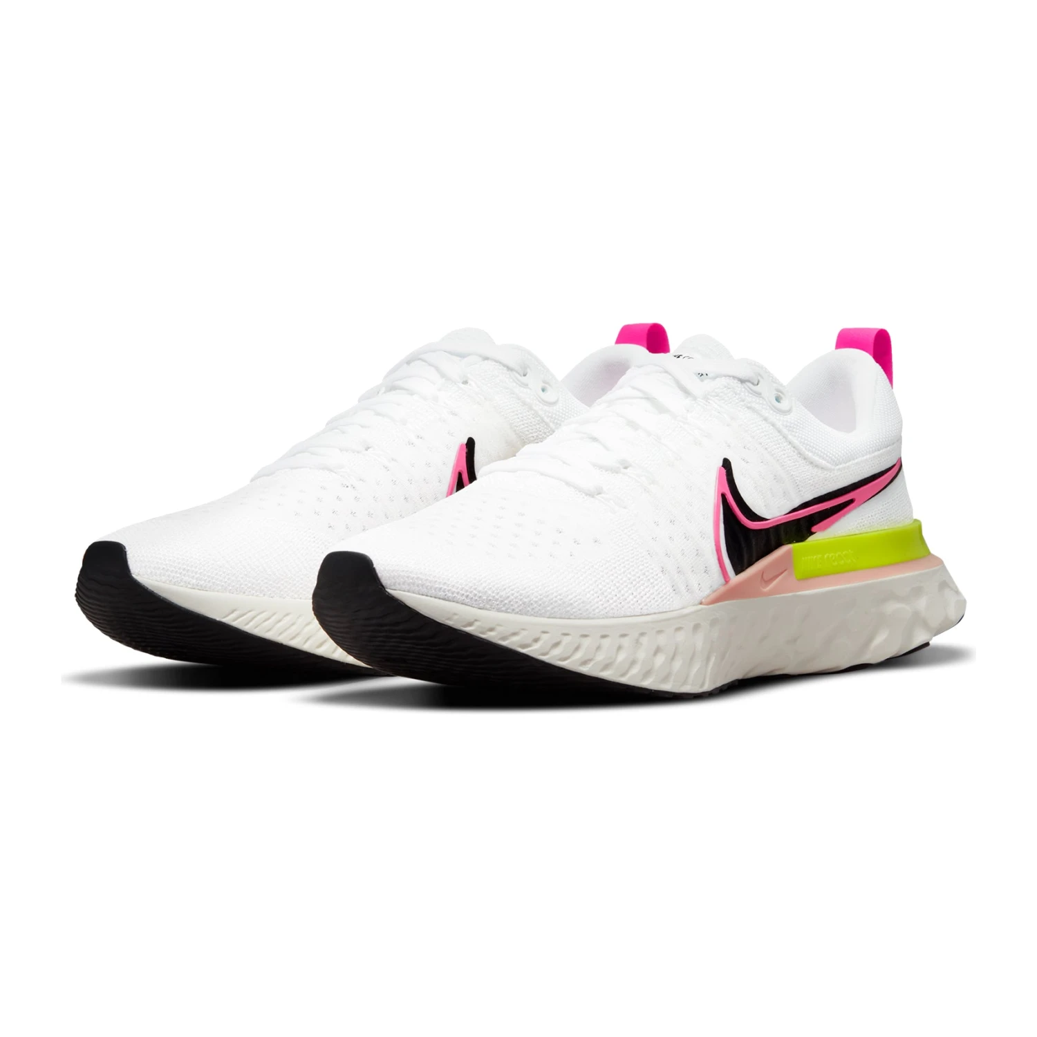 Nike Men's React Infinity Run FlyKnit 2 - White/Black/Sail/Pink Blast - Regular (D) - Image 4