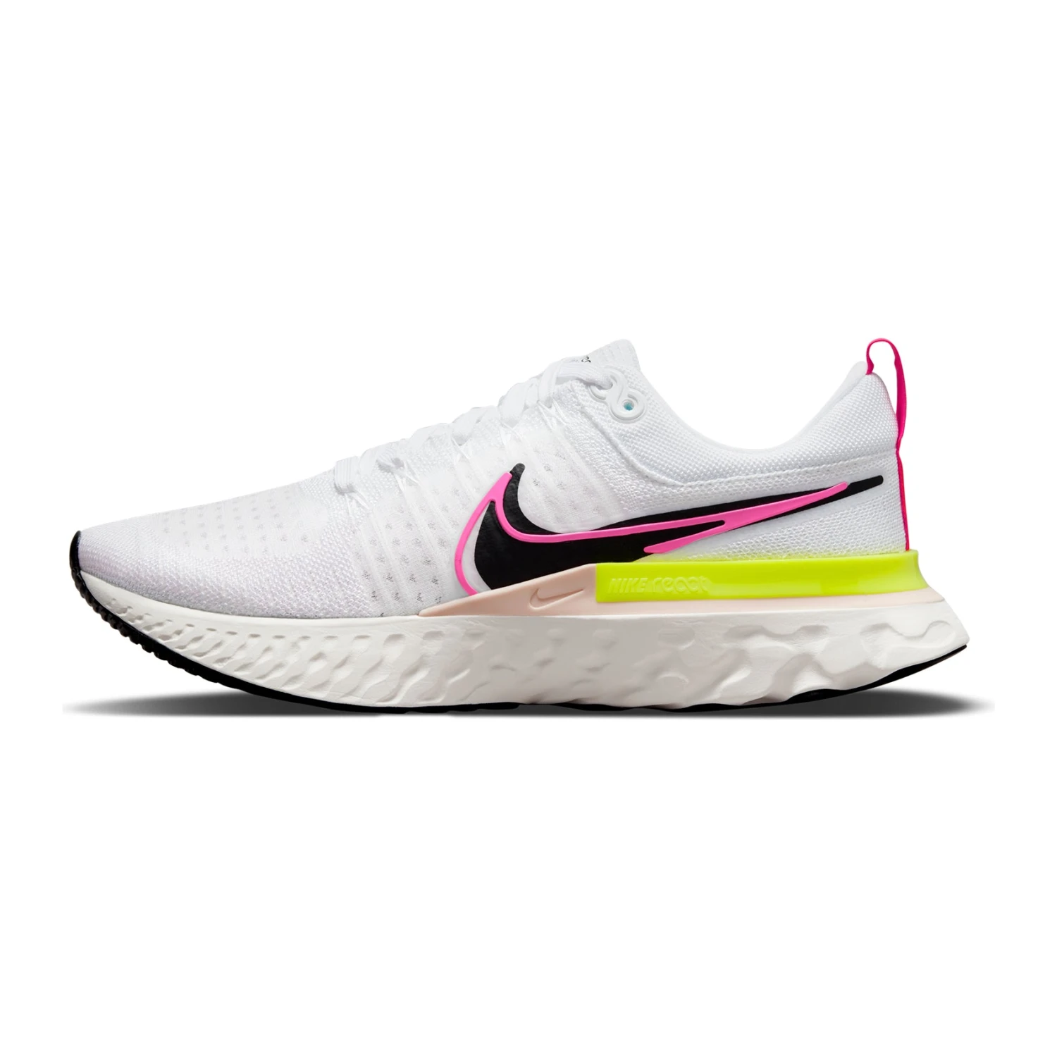 Nike Men's React Infinity Run FlyKnit 2 - White/Black/Sail/Pink Blast - Regular (D) - Image 2