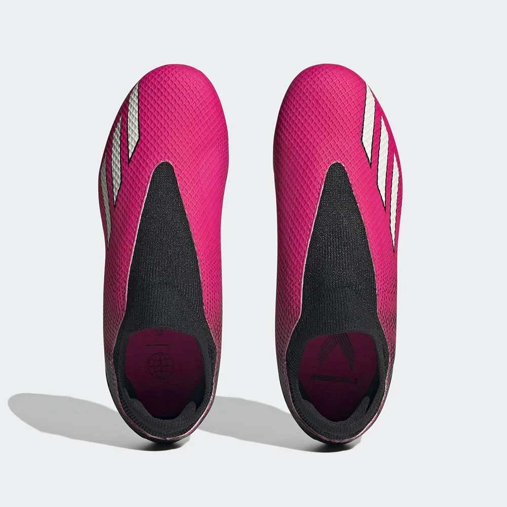 ADIDAS Youth JR X Speedportal .3 LL FG Soccer Shoe - Team Shock Pink/Zero Met - Regular (D) - Image 4