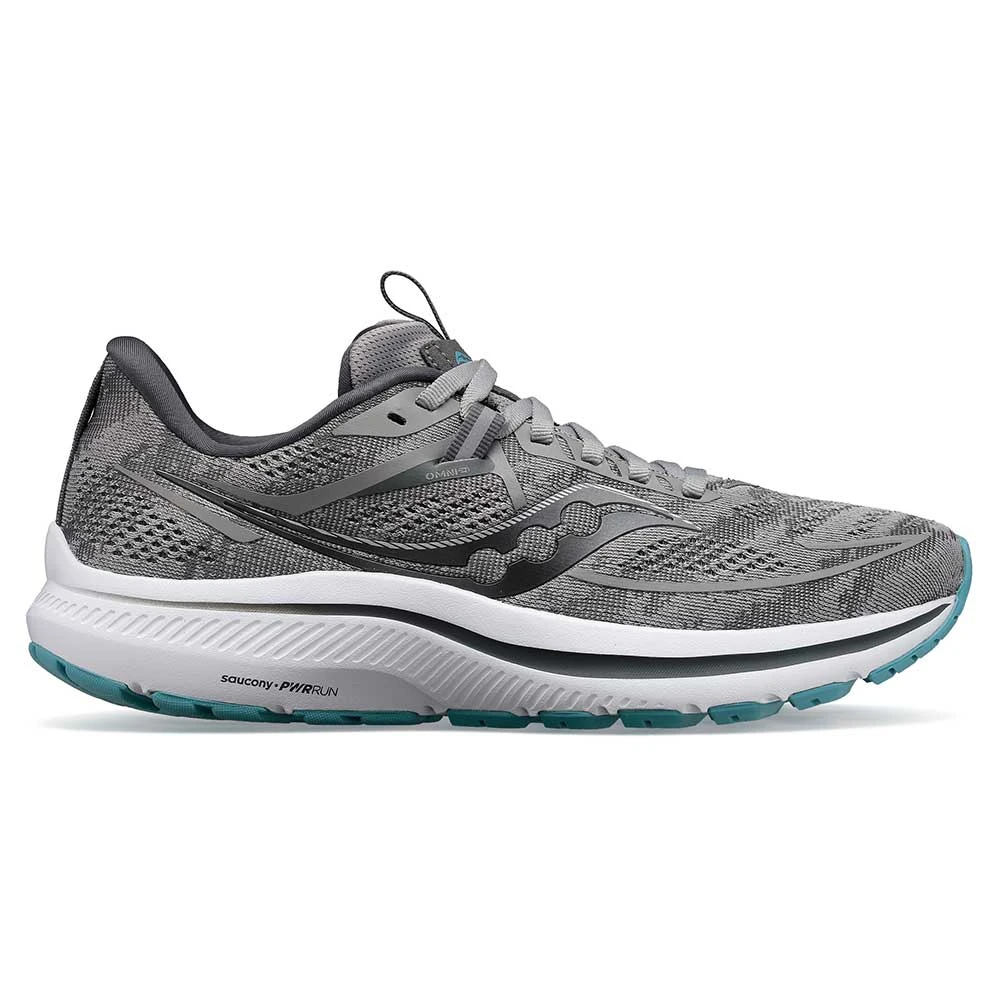 Saucony Women's Omni 21 Running Shoe- Alloy/Rainfall- Regular (B)