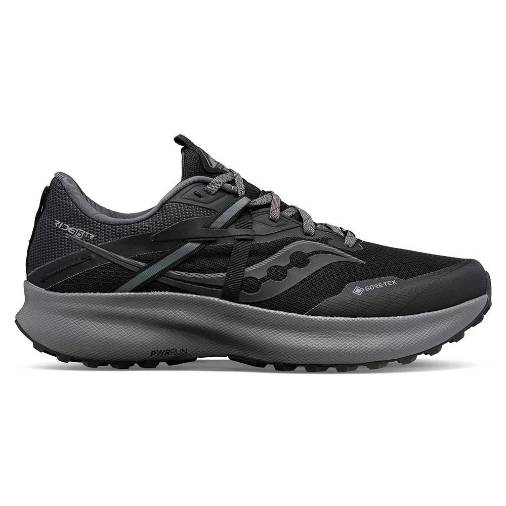 Saucony Men's Ride 15 Tr Gtx Trail Shoe - Black/Charcoal