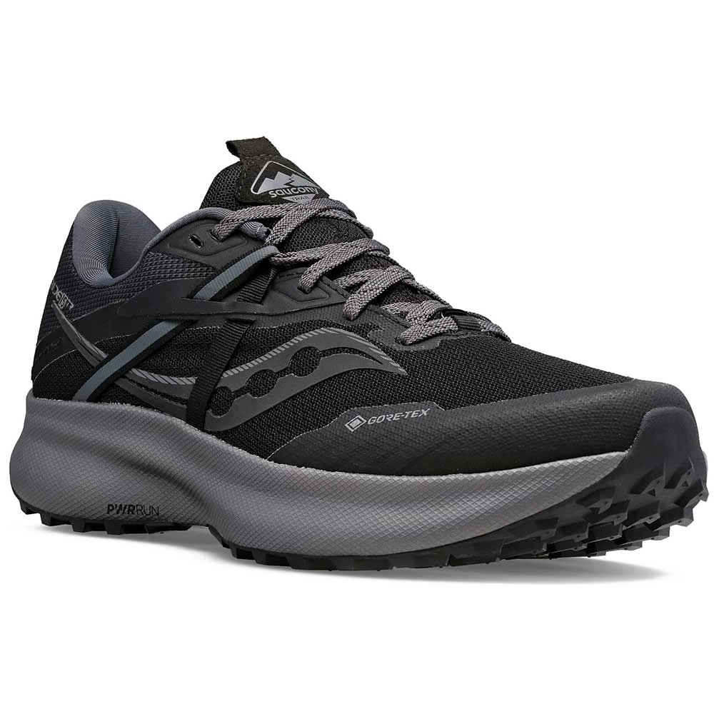 Saucony Men's Ride 15 Tr Gtx Trail Shoe - Black/Charcoal - Image 2