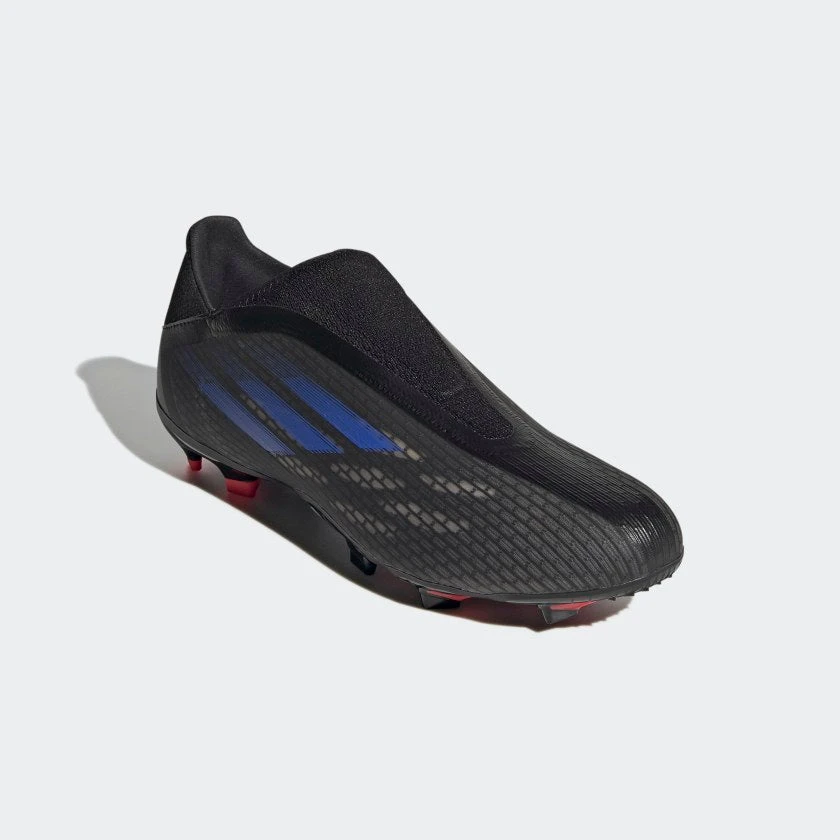 ADIDAS Unisex X Speedflow .3 Laceless FG Soccer Shoe - Black/Sonic Ink/Solar Yellow - Image 3
